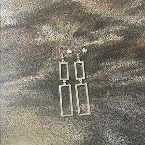 Elegant Silver Geometric Drop Earrings